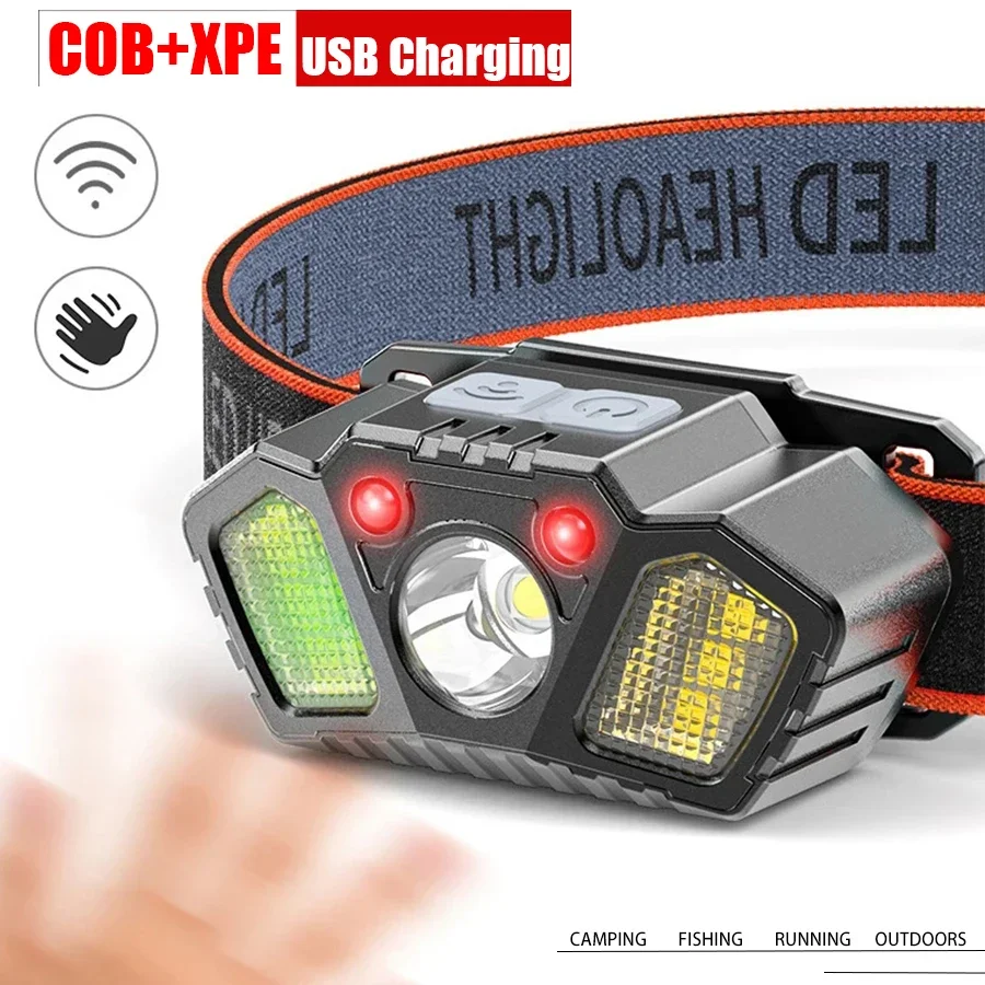 5 Modes USB Rechargeable Led Head Flashlight XPE+COB Sensor Headlamp with Built in Battery Headlight for Camping Fishing Outdoor
5 Modes USB Rechargeable Led Head Flashlight XPE+COB Sensor Headlamp with Built in Battery Headlight for Camping Fishing Outdoor
