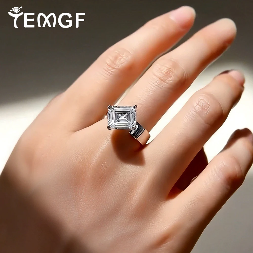 TEMGF 5*8mm 1CT Emerald Cut Moissanite Ring 925 Silver Zircon Fine Jewelry for Women Wedding Luxury Sparkle Opening Wide Ring
TEMGF 5*8mm 1CT Emerald Cut Moissanite Ring 925 Silver Zircon Fine Jewelry for Women Wedding Luxury Sparkle Opening Wide Ring