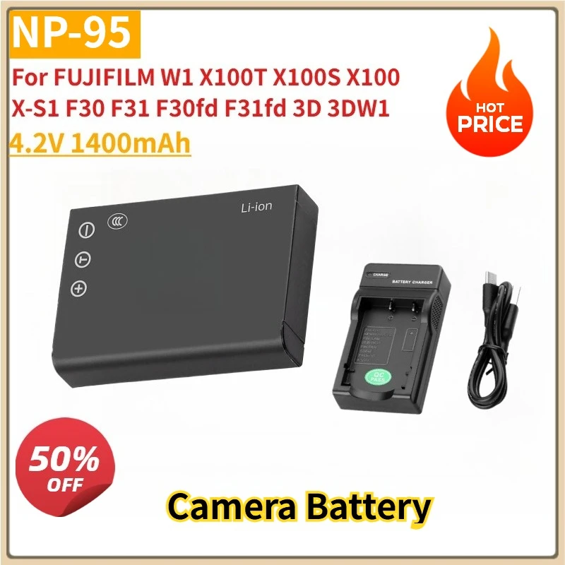 New Replacement Camera Battery 4.2V 1400mAh NP-95 NP 95 +USB Charger for FUJIFILM W1 X100T X100S X100 X-S1 F30 F31 F30fd F31fd
New Replacement Camera Battery 4.2V 1400mAh NP-95 NP 95 +USB Charger for FUJIFILM W1 X100T X100S X100 X-S1 F30 F31 F30fd F31fd