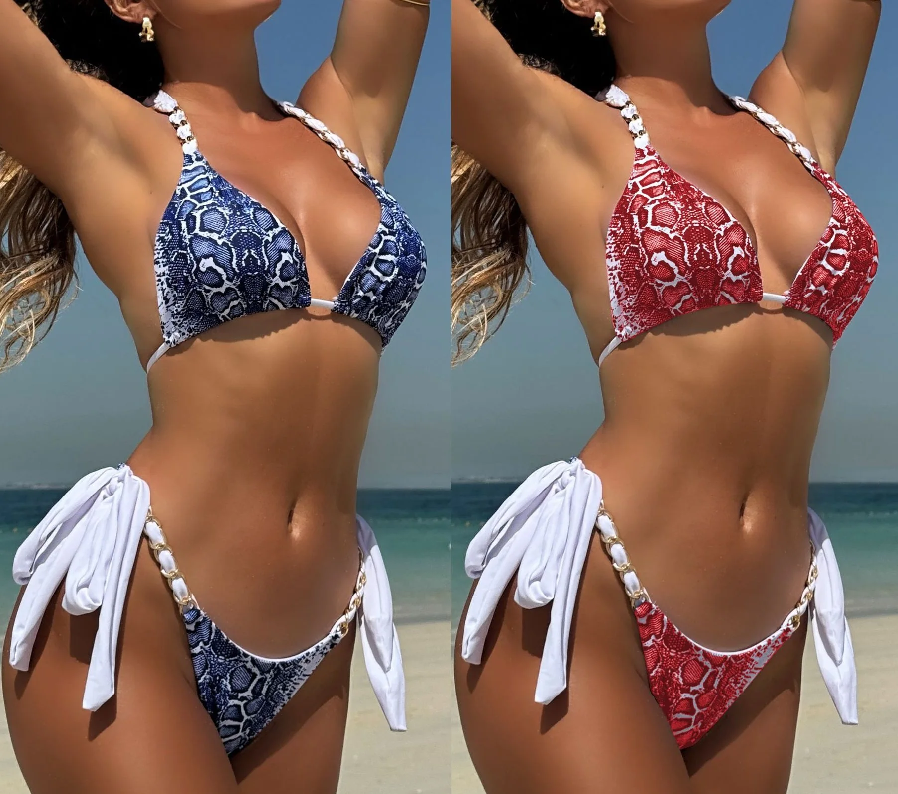 Fashion Sexy Bikini Adjustable Swimsuit Women Bikinis Set Summer Beachwear Feminine Halter Trikini Bathing Suit Dropshipping
Fashion Sexy Bikini Adjustable Swimsuit Women Bikinis Set Summer Beachwear Feminine Halter Trikini Bathing Suit Dropshipping
