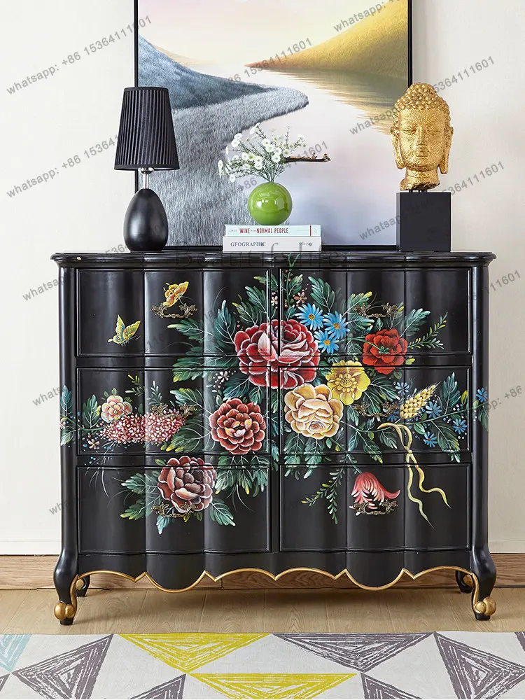American Country French Bedside Storage Cabinet Bedroom Furniture Black Bedside Cabinet
American Country French Bedside Storage Cabinet Bedroom Furniture Black Bedside Cabinet