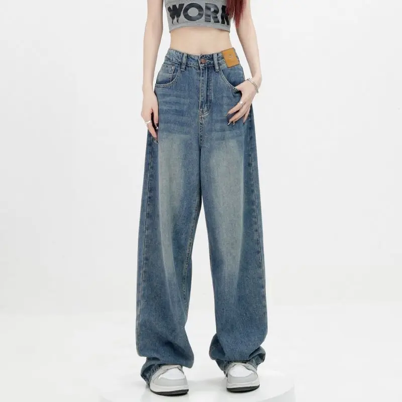 American Style Retro Straight Leg Jeans Women's Blue Versatile High Waist Slimming Spring Autumn New Popular Ins Wide Leg Pants
American Style Retro Straight Leg Jeans Women's Blue Versatile High Waist Slimming Spring Autumn New Popular Ins Wide Leg Pants