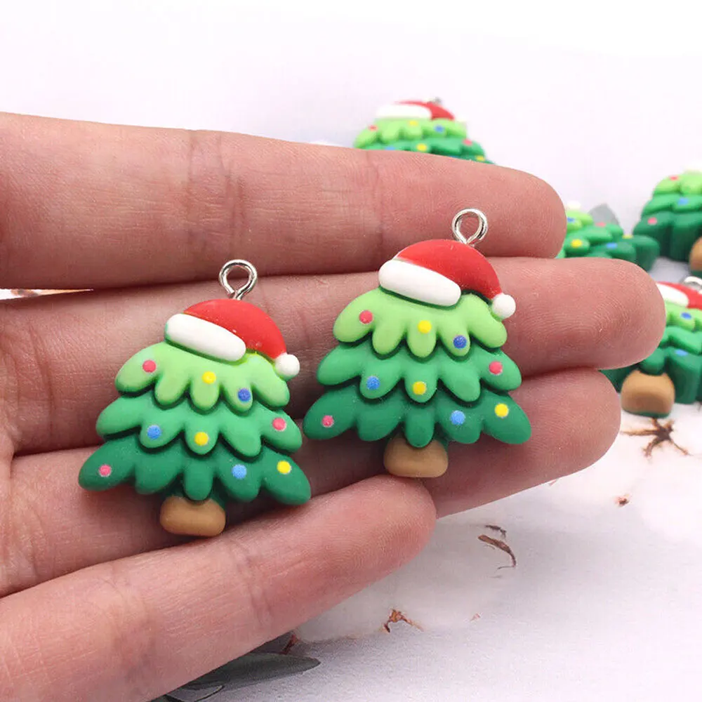 10Pcs/pack Popular Cartoon Christmas Tree Resin Charms Flatback Lovely Santa Hat Pendant For Earring Keychain DIY Decoration
10Pcs/pack Popular Cartoon Christmas Tree Resin Charms Flatback Lovely Santa Hat Pendant For Earring Keychain DIY Decoration