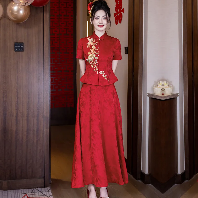 Improved Retro Red Cheongsam 2026 Spring/summer New High-end Temperament Wedding Dress Qipao
Improved Retro Red Cheongsam 2026 Spring/summer New High-end Temperament Wedding Dress Qipao