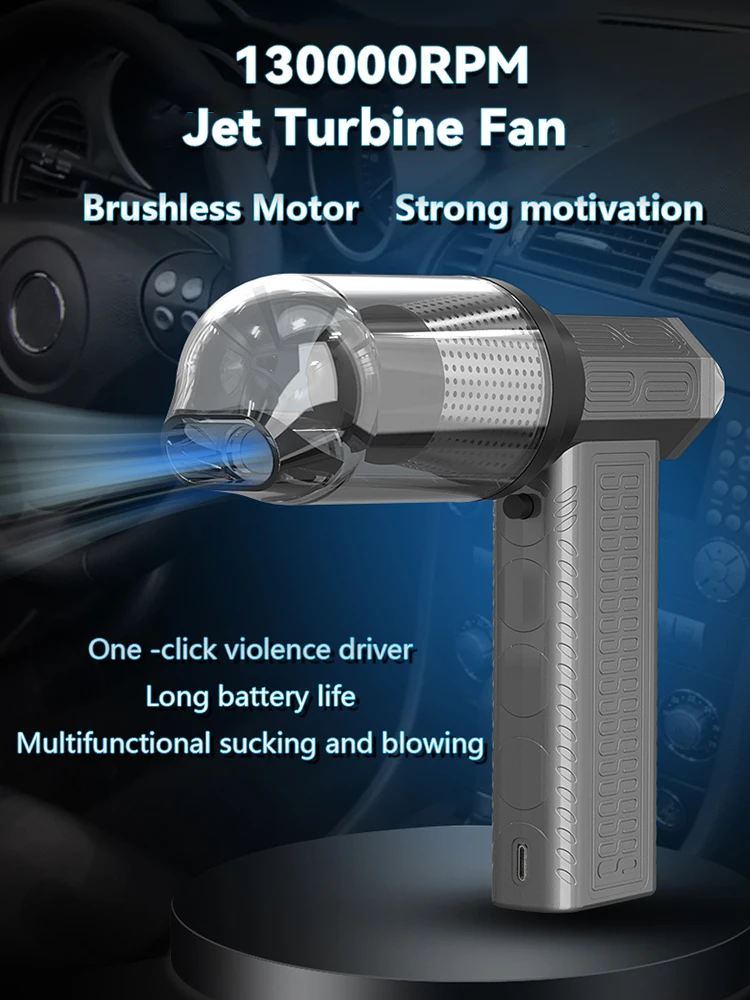 130000RPM Mini Turbo Jet Fan Brushless Motor Handheld Duct Fan Portable Turbo Fan Type-C Charging with Power Display 8000mAh
130000RPM Mini Turbo Jet Fan Brushless Motor Handheld Duct Fan Portable Turbo Fan Type-C Charging with Power Display 8000mAh