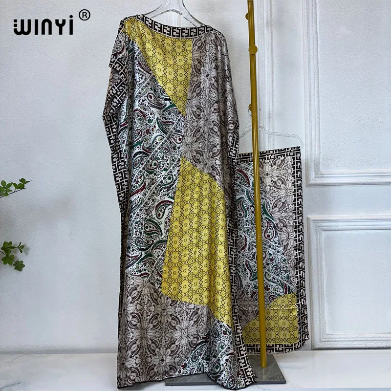 WINYI 2024 New African Women Dashiki boho print muslim woman dubai Free Size Design With Scarf Maxi Loose African Elegant Dress
WINYI 2024 New African Women Dashiki boho print muslim woman dubai Free Size Design With Scarf Maxi Loose African Elegant Dress