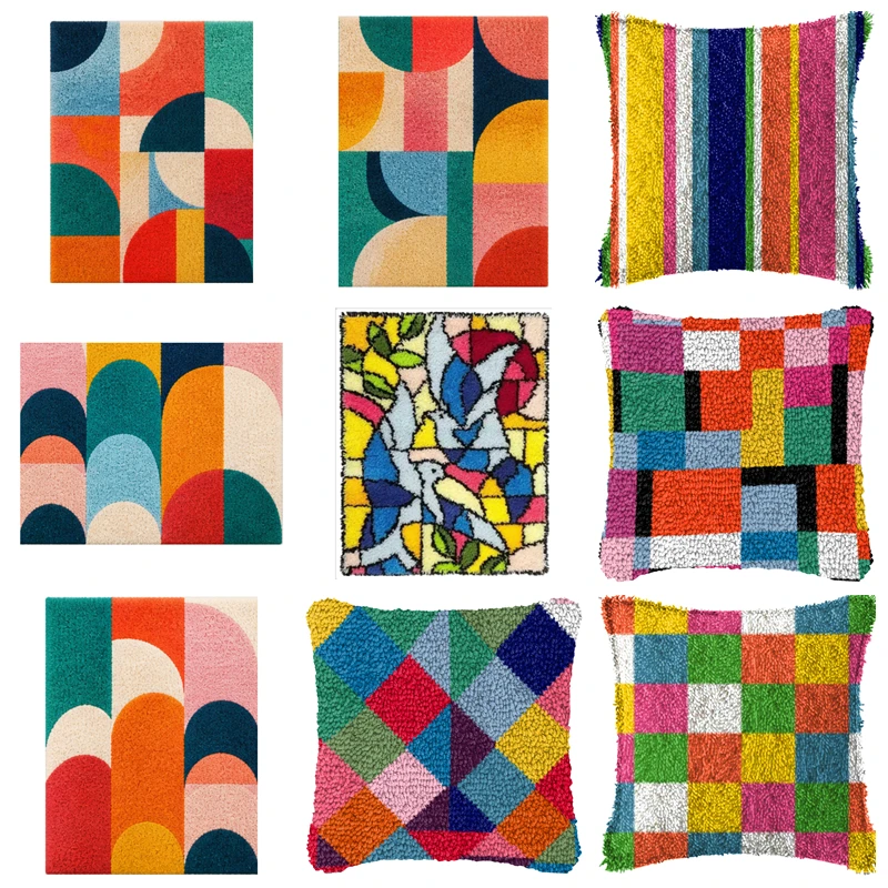 Geometric Abstract Latch Hook Pillow & Rug Kit DIY Section Embroidery for Home Decor, Modern Gift
Geometric Abstract Latch Hook Pillow & Rug Kit DIY Section Embroidery for Home Decor, Modern Gift