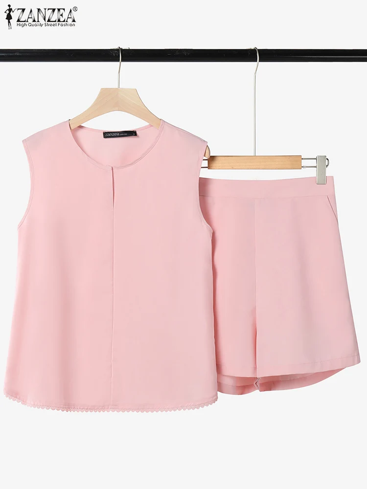 2025 ZANZEA Summer Short Sets Women Solid Matching Sets Casual O-Neck Sleeveless Tops Shorts Suit 2PCS Work Outfits Tracksuits
2025 ZANZEA Summer Short Sets Women Solid Matching Sets Casual O-Neck Sleeveless Tops Shorts Suit 2PCS Work Outfits Tracksuits