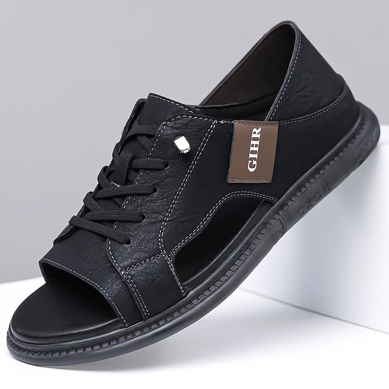 2026 New Men's Leather Sandals Lace-up Breathable Hollow Out Casual Shoes Male Non-slip Soft Sole Outdoor Beach Sandals Man
2026 New Men's Leather Sandals Lace-up Breathable Hollow Out Casual Shoes Male Non-slip Soft Sole Outdoor Beach Sandals Man