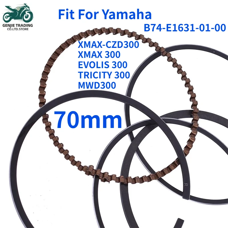 Комплект поршневых колец 70 мм для мотоциклов Yamaha XMAX CZD300 2018-2024, XMAX 300 2017-2023, EVOLIS 300 ABS 2017, TRICITY 300, MWD300 20-24
Комплект поршневых колец 70 мм для мотоциклов Yamaha XMAX CZD300 2018-2024, XMAX 300 2017-2023, EVOLIS 300 ABS 2017, TRICITY 300, MWD300 20-24