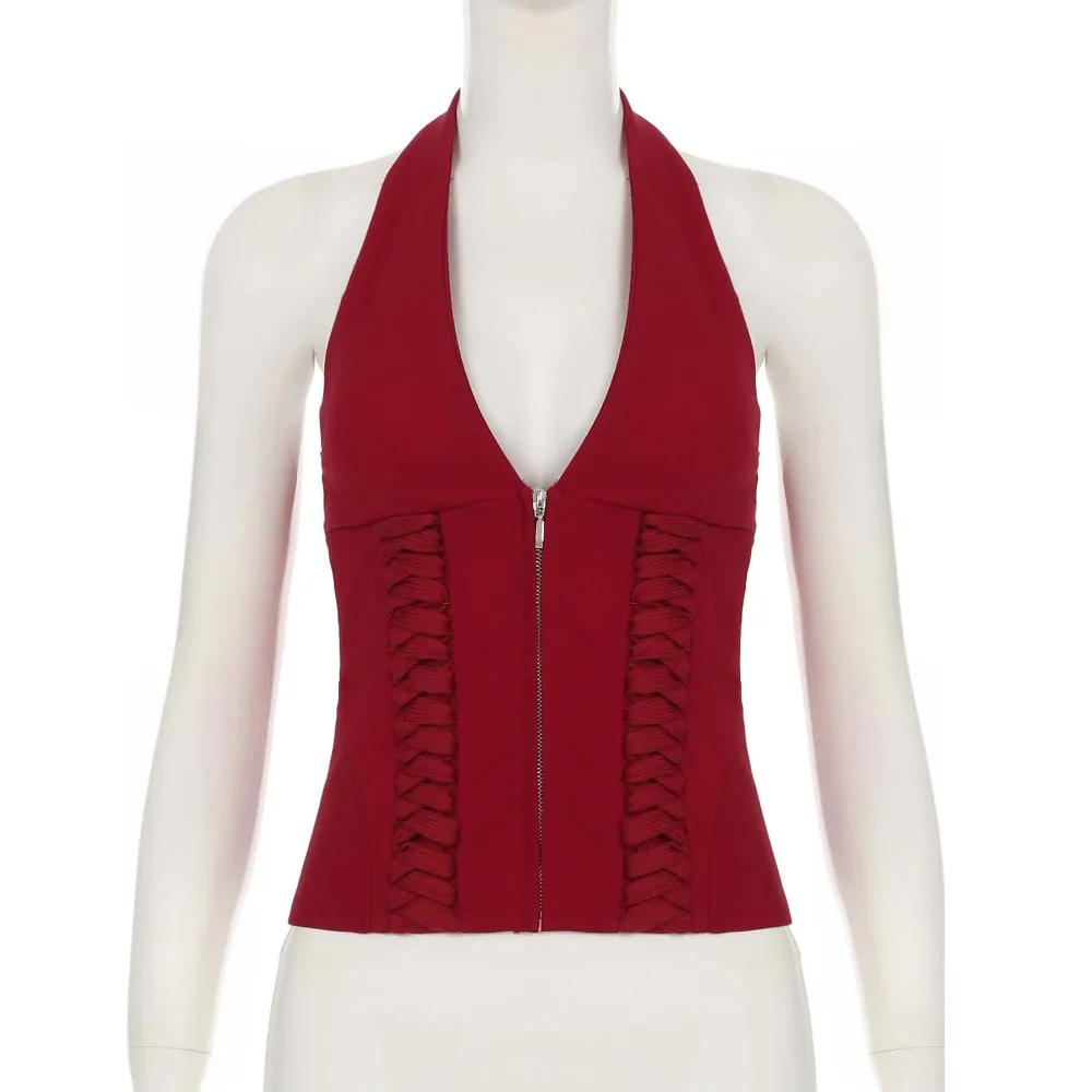 Deep V Neck Sleeveless Crop Top Tie Up Waist Strap Korean Ins Y2K Halter Vest Top Chic Slim Fit Women Camisole Dance
Deep V Neck Sleeveless Crop Top Tie Up Waist Strap Korean Ins Y2K Halter Vest Top Chic Slim Fit Women Camisole Dance