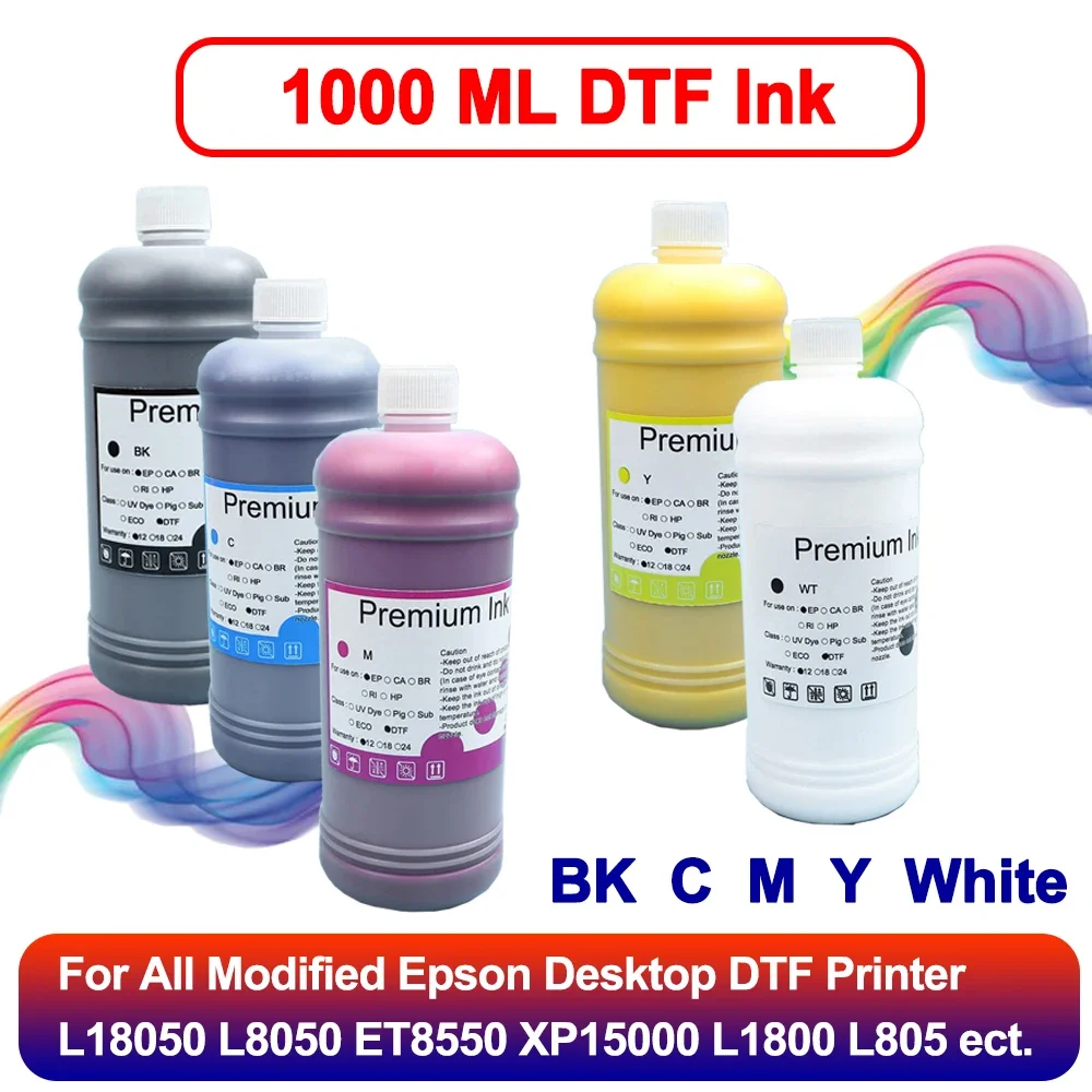 1000 мл высококачественные чернила DTF для пленки прямого переноса для Epson L18050 L8050 ET8550 XP15000 L1800 L805 чернила для переноса пленки 
1000 мл высококачественные чернила DTF для пленки прямого переноса для Epson L18050 L8050 ET8550 XP15000 L1800 L805 чернила для переноса пленки