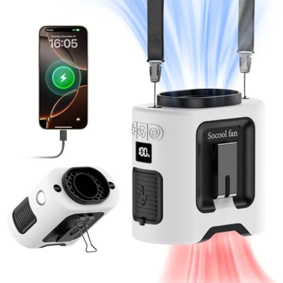 Socool Portable Waist Fan Clip on Belt 360 Rotation Wearable Rechargeable Personal Shirt Fan 67H Cooling 5-Speed Battery Operat
Socool Portable Waist Fan Clip on Belt 360 Rotation Wearable Rechargeable Personal Shirt Fan 67H Cooling 5-Speed Battery Operat