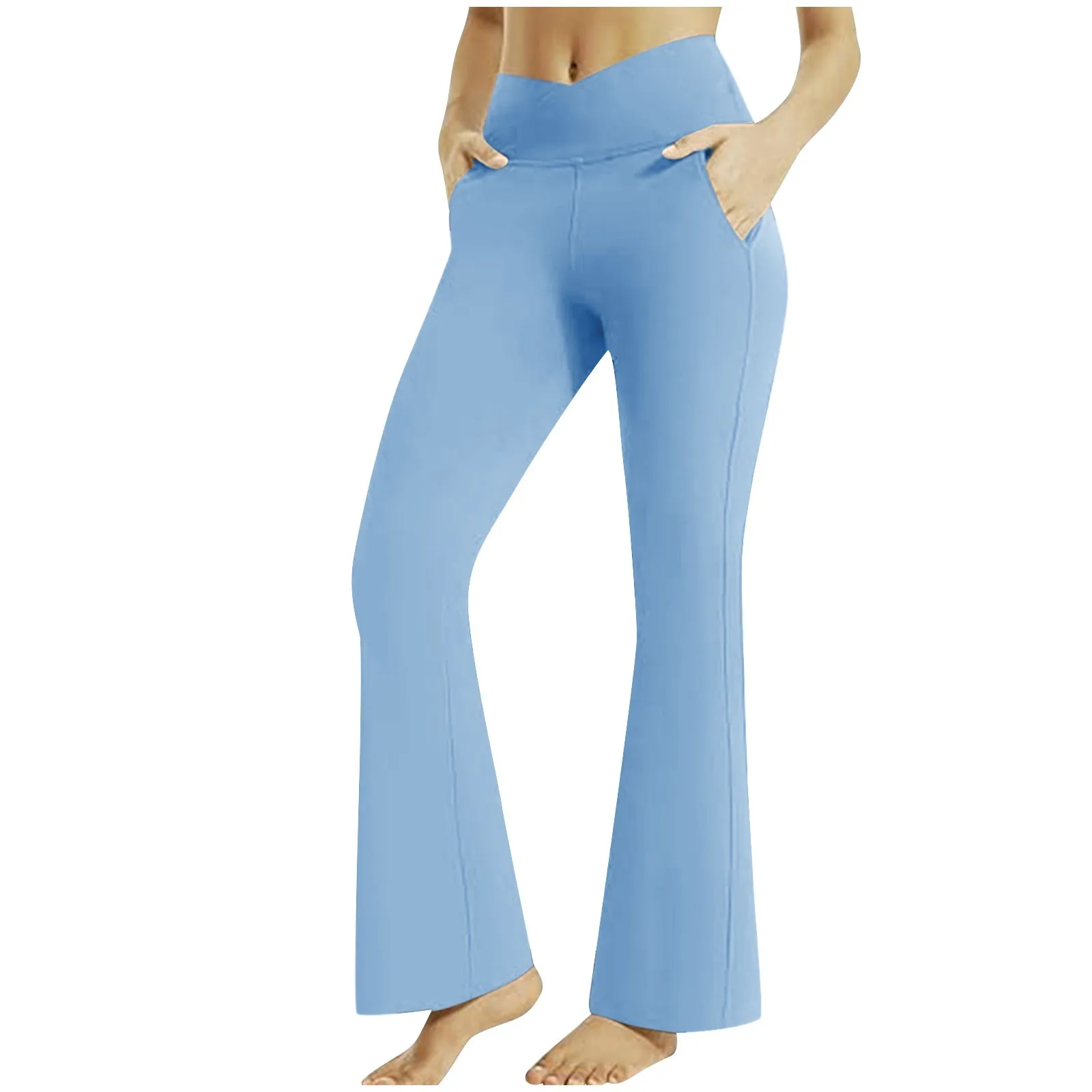 Womens Yoga Trousers Casual Stretch Solid Color All-Match Leggings Gym Fitness Running Sports Flared Trousers With Pockets
Womens Yoga Trousers Casual Stretch Solid Color All-Match Leggings Gym Fitness Running Sports Flared Trousers With Pockets