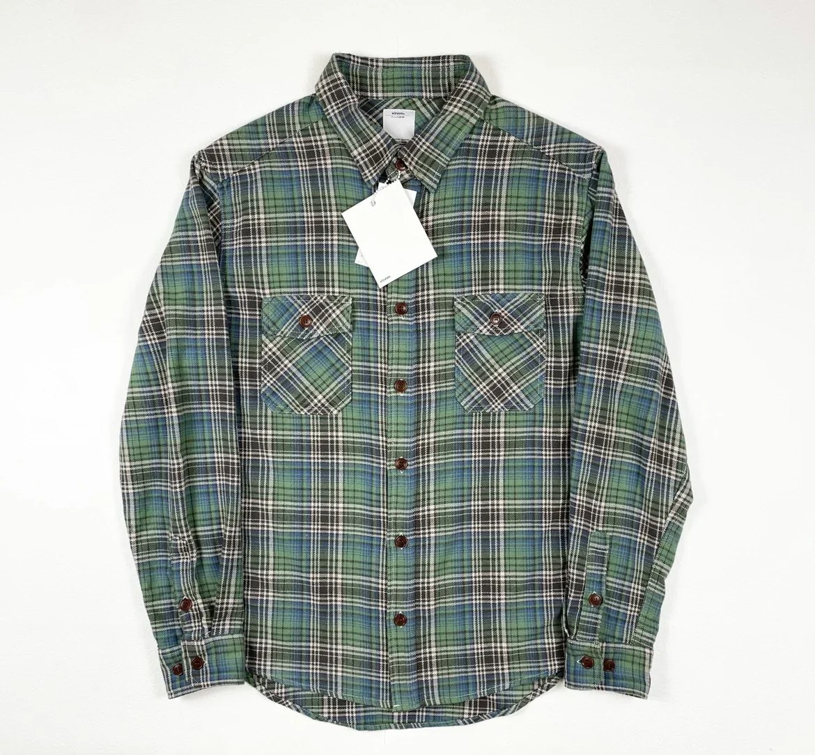 Зеленая клетчатая рубашка VISVIM BLACK ELK FLANNEL INDIGO CHECK 2025 года
Зеленая клетчатая рубашка VISVIM BLACK ELK FLANNEL INDIGO CHECK 2025 года