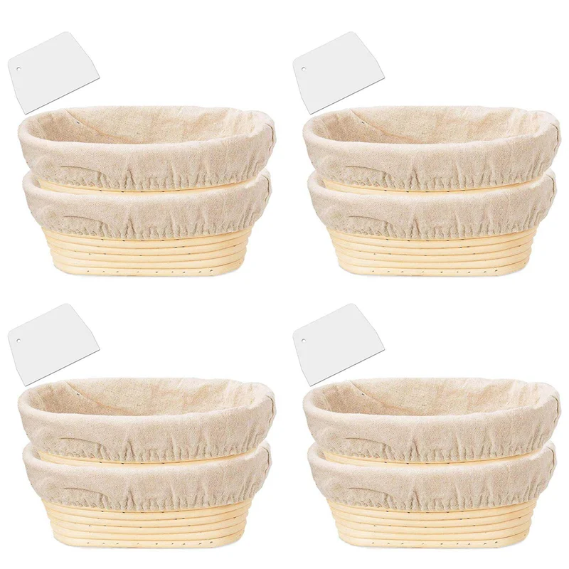 A63X-8 Packs 10 Inch Oval Shaped Bread Proofing Basket - Baking Dough Bowl Gifts For Bakers Proving Baskets
A63X-8 Packs 10 Inch Oval Shaped Bread Proofing Basket - Baking Dough Bowl Gifts For Bakers Proving Baskets