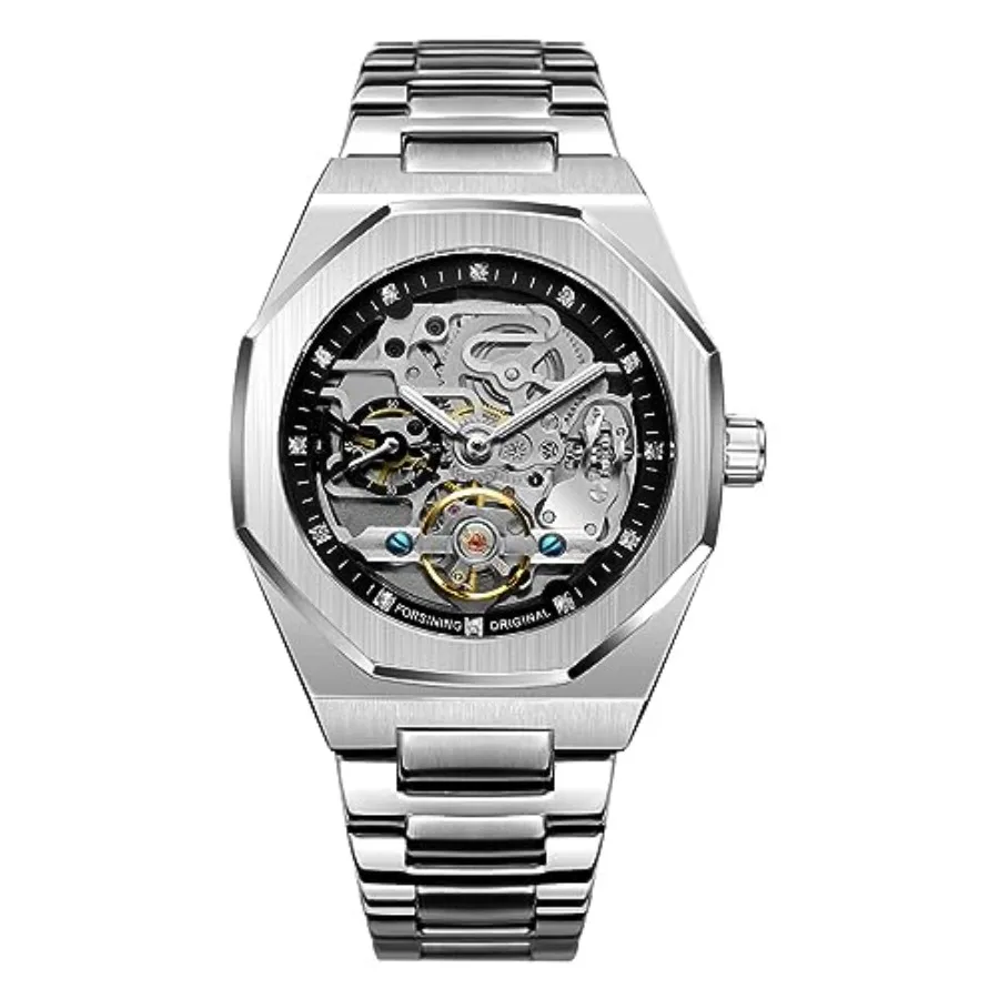 Classic Mens Skeleton Automatic Mechanical Watches Luxury Carving Flower Craft Watch with Stainless Steel Waterproof Bracelet W
Classic Mens Skeleton Automatic Mechanical Watches Luxury Carving Flower Craft Watch with Stainless Steel Waterproof Bracelet W
