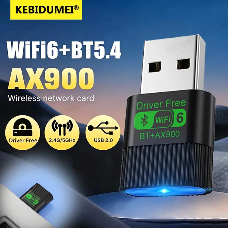KEBIDUMEI WiFi 6 AX900 Bluetooth 5.4 WiFi RGB USB Adapter Wireless Network Card 2.4G&5GHz Wlan Receiver For PC/Laptop Win10/11
KEBIDUMEI WiFi 6 AX900 Bluetooth 5.4 WiFi RGB USB Adapter Wireless Network Card 2.4G&5GHz Wlan Receiver For PC/Laptop Win10/11