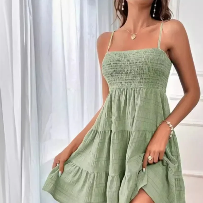 Robe без рукавов Femme Vestido Black Y2k 이브닝 드레스 2025 Summer Beach Camisole Женские однотонные сексуальные тонкие мини-платья One Line
Robe без рукавов Femme Vestido Black Y2k 이브닝 드레스 2025 Summer Beach Camisole Женские однотонные сексуальные тонкие мини-платья One Line