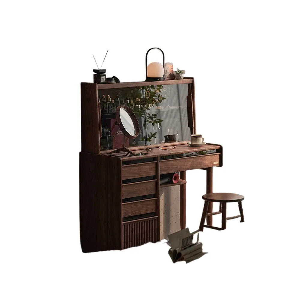 Bedroom large-capacity solid wood cosmetic table, black walnut cosmetic cabinet, multi-functional storage cabinet
Bedroom large-capacity solid wood cosmetic table, black walnut cosmetic cabinet, multi-functional storage cabinet