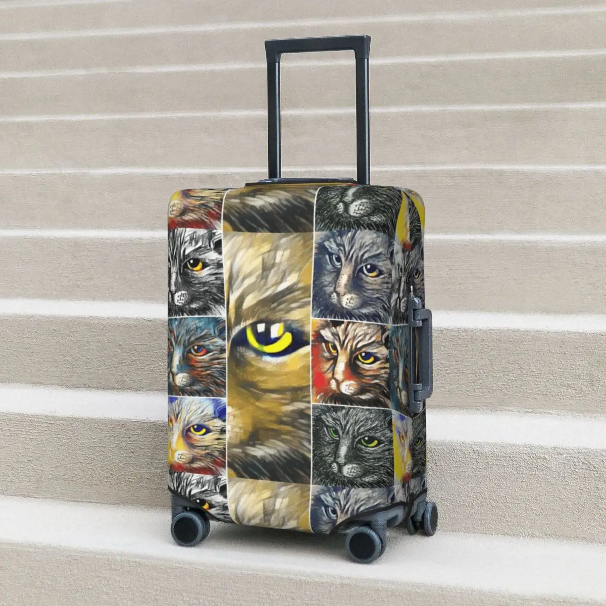 Cat's Face Montage Suitcase Cover Animal Repeat Pattern Business Flight Useful Luggage Supplies Protector
Cat's Face Montage Suitcase Cover Animal Repeat Pattern Business Flight Useful Luggage Supplies Protector