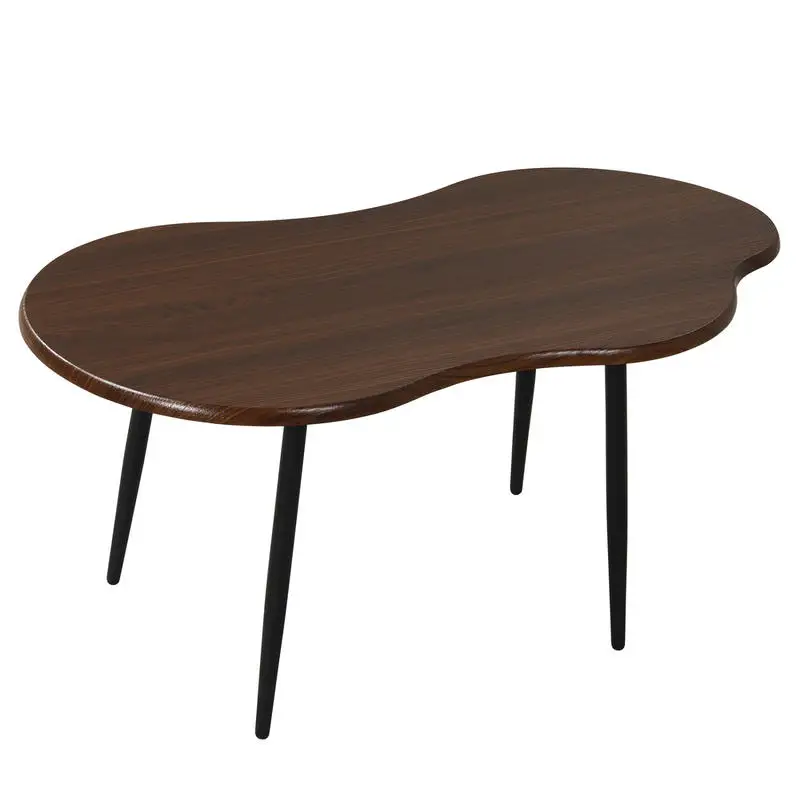 Cloud Shape Coffee Table 39.5 inch Irregular Center Table with Metal Frame-Walnut
Cloud Shape Coffee Table 39.5 inch Irregular Center Table with Metal Frame-Walnut