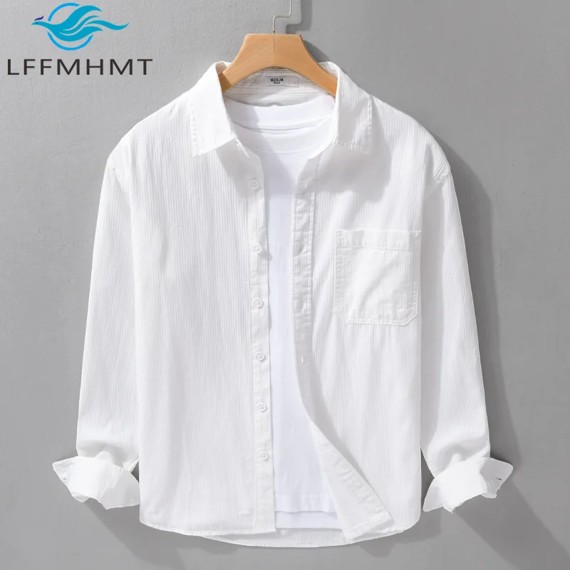 Spring Autumn Fashion Simple Basic Versatile Men's Long Sleeve Shirt Casual Loose Solid Color Youth Retro Blouse Tops Male 9569
Spring Autumn Fashion Simple Basic Versatile Men's Long Sleeve Shirt Casual Loose Solid Color Youth Retro Blouse Tops Male 9569