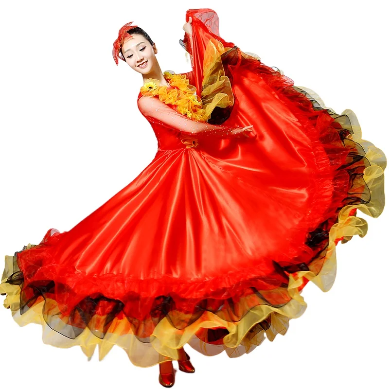 New Women Opening Dance Costume Female Spanish Big Swing Dress Stage Performance Clothing Dancing National Costume Adult Suit
New Women Opening Dance Costume Female Spanish Big Swing Dress Stage Performance Clothing Dancing National Costume Adult Suit