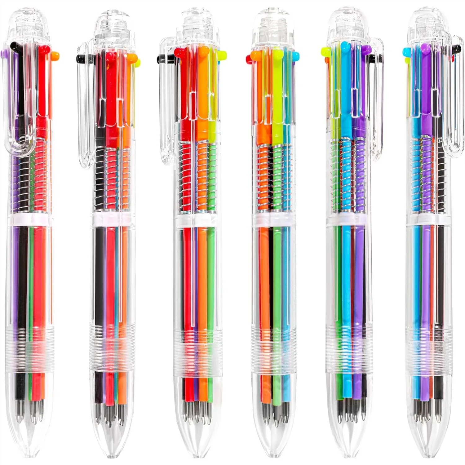 30 PCS 6-in-1 Multicolor Ballpoint Pens 0.5mm Retractable with 6 Colors for Office School Supplies Party Favors
30 PCS 6-in-1 Multicolor Ballpoint Pens 0.5mm Retractable with 6 Colors for Office School Supplies Party Favors