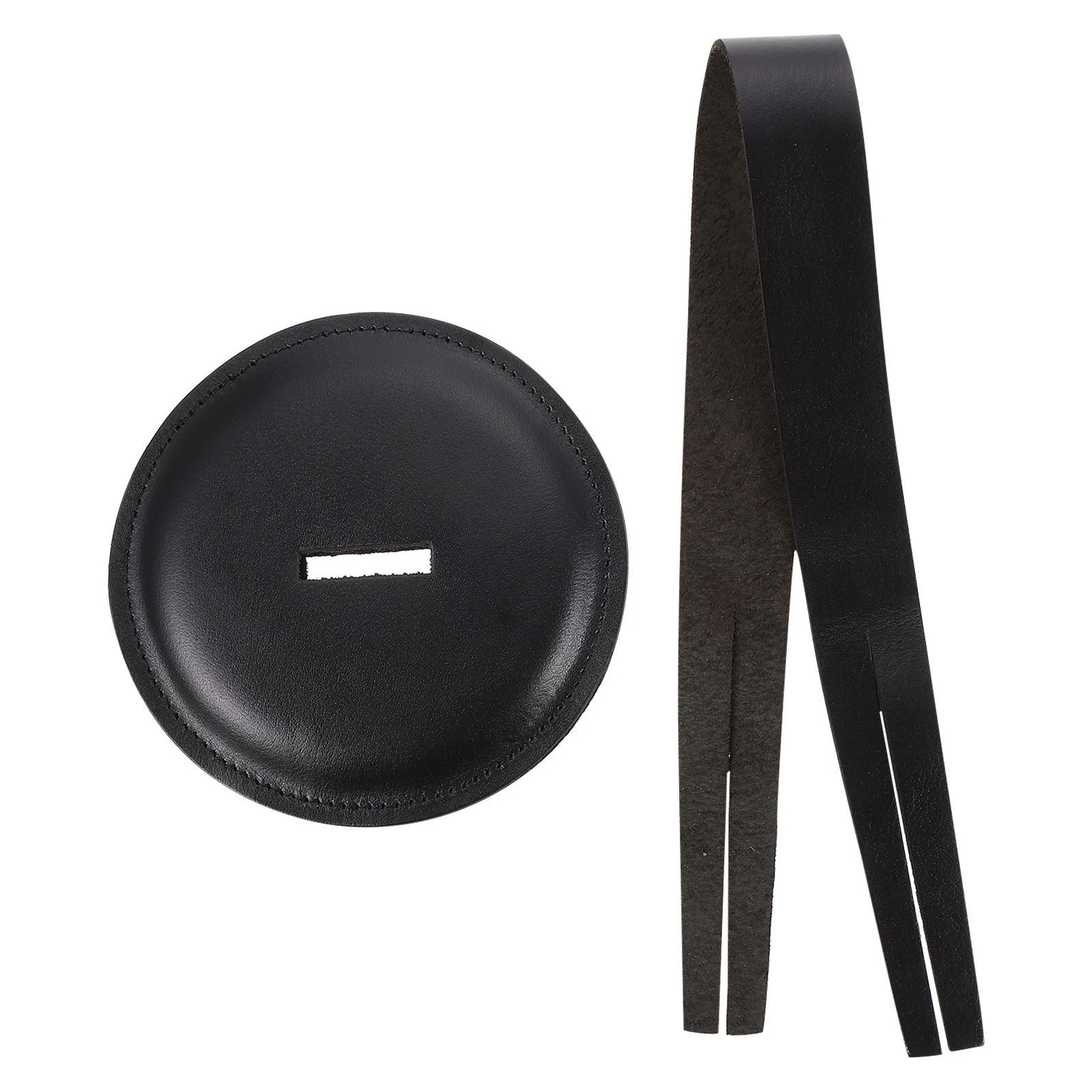 1 Set Cowhide Guard Pad Black Durable Cymbal Strap For Professional Drum Accessories Cymbal Pad Instrument Protection