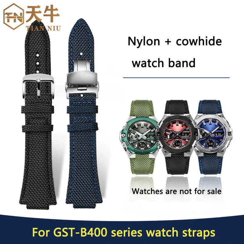 26-14mm Convex nylon cowhide bottom strap For Casio G-SHOCK watch GST-B400 EFB-680 series men‘s Bracelet Nylon watch band
26-14mm Convex nylon cowhide bottom strap For Casio G-SHOCK watch GST-B400 EFB-680 series men‘s Bracelet Nylon watch band