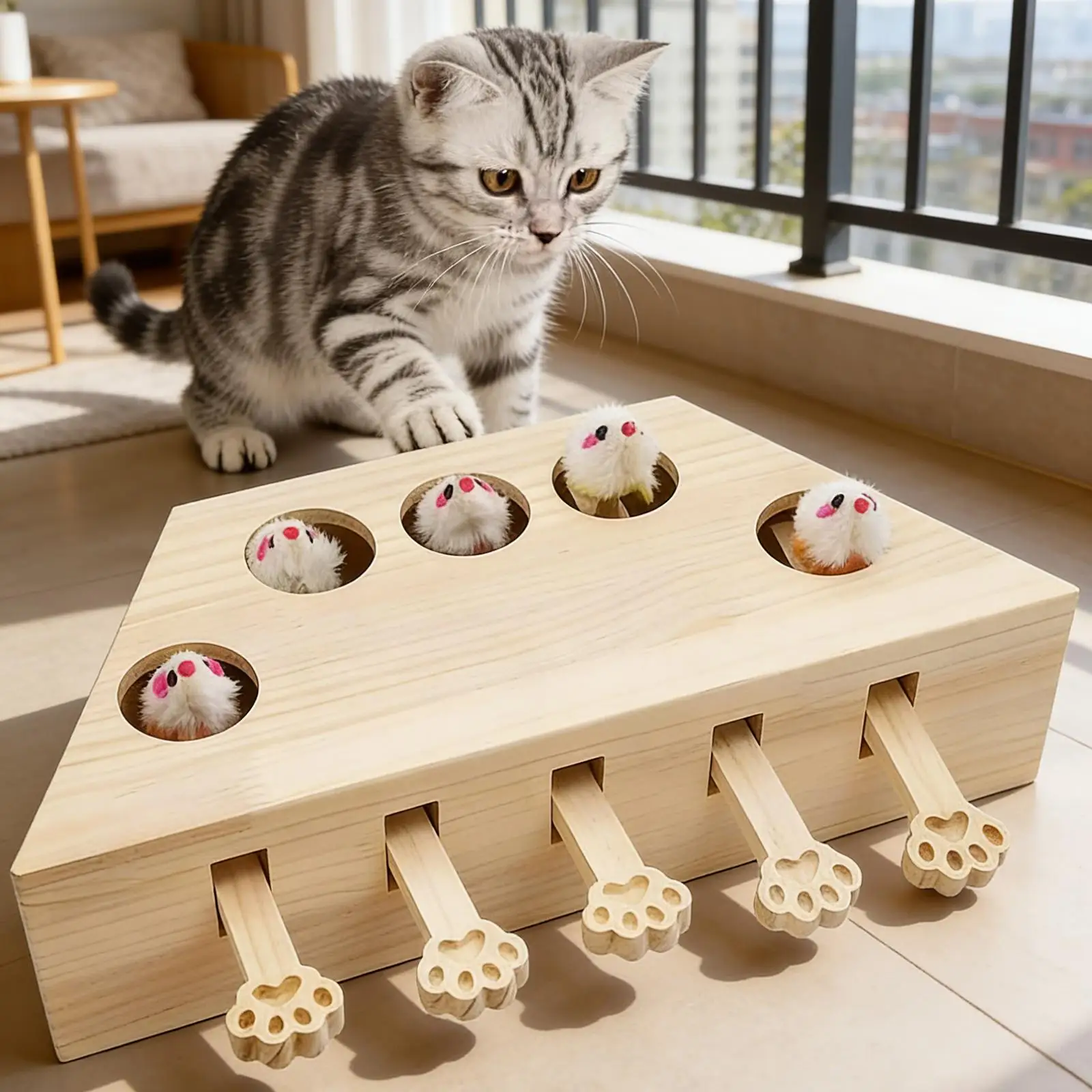 Cat Toy for Kittens Enrichment Versatile Gift Keeps Pet Entertained Home Outdoor Wooden Exercise Game
Cat Toy for Kittens Enrichment Versatile Gift Keeps Pet Entertained Home Outdoor Wooden Exercise Game