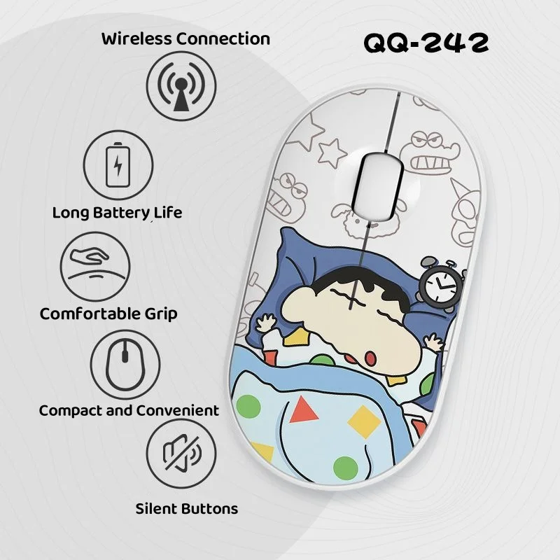 Wireless Bluetooth Dual Mode Mouse Crayon Shin-chan Theme Silent Mouse for Laptop Computer Tablet Mini Portable Cute Mouse
Wireless Bluetooth Dual Mode Mouse Crayon Shin-chan Theme Silent Mouse for Laptop Computer Tablet Mini Portable Cute Mouse