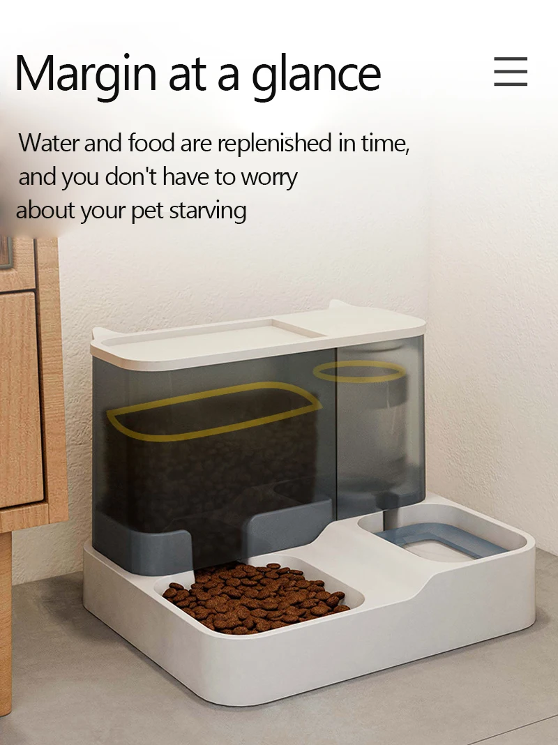 Large Capacity Automatic Cat Food Dispenser Drinking Water Bowl Pet Supplies Wet and Dry Separation Dog Food Container
Large Capacity Automatic Cat Food Dispenser Drinking Water Bowl Pet Supplies Wet and Dry Separation Dog Food Container