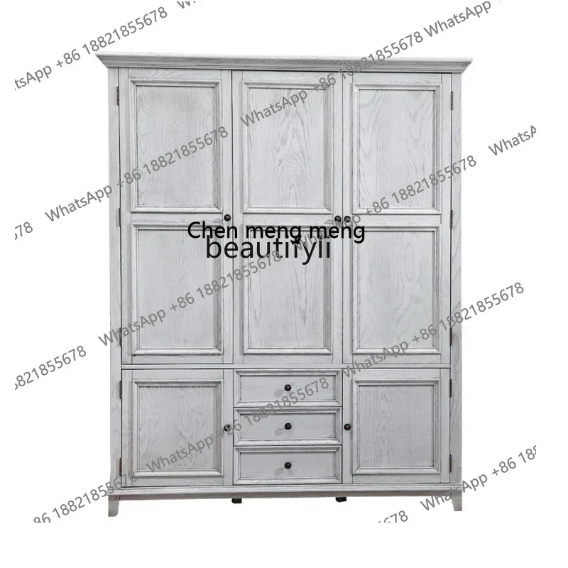 xz1American country solid wood three doors, wardrobe ash wood white old wardrobe top cabinet solid wood furniture
xz1American country solid wood three doors, wardrobe ash wood white old wardrobe top cabinet solid wood furniture