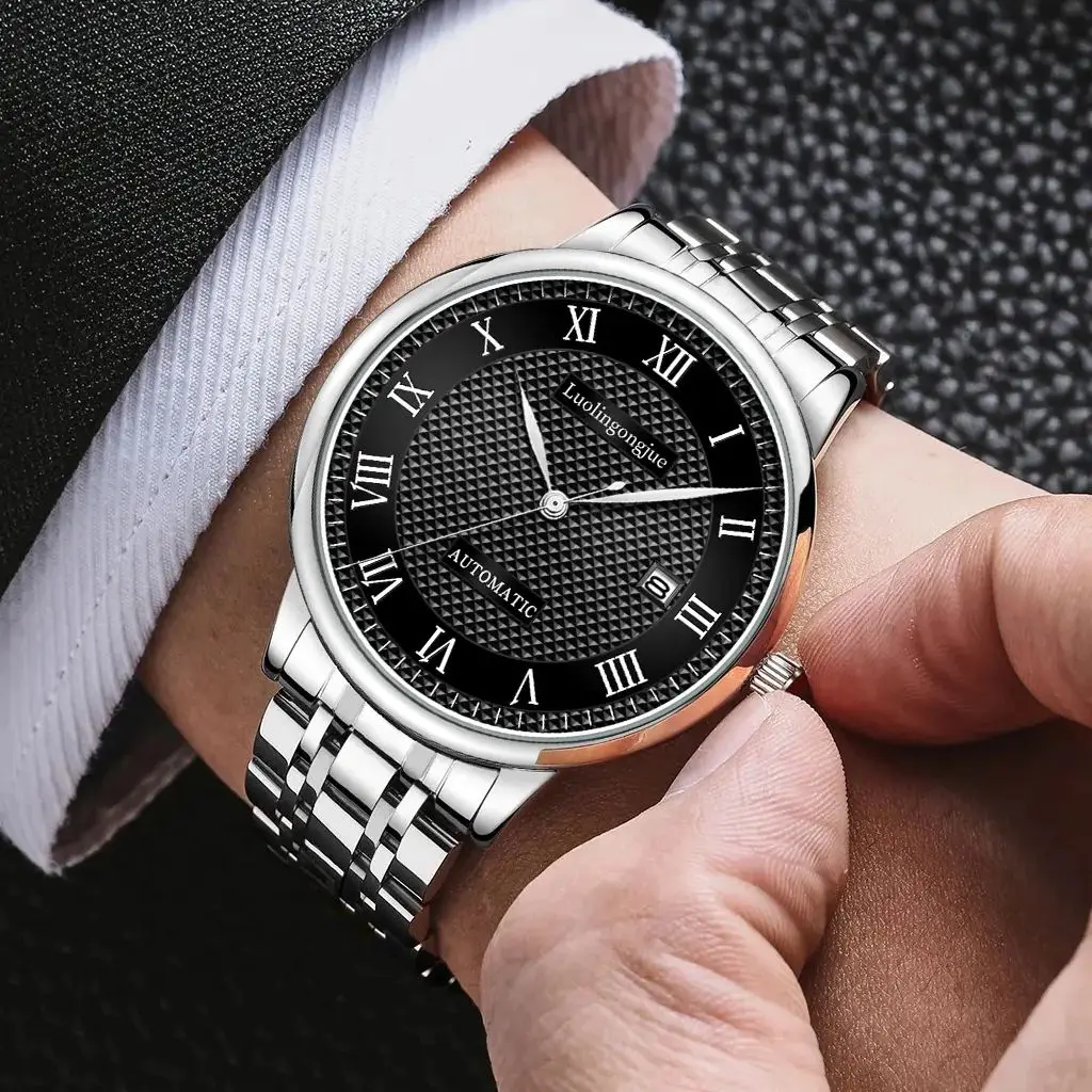 High-End Luxury Business Men's Mechanical Watch, Skeleton Design, Automatic Winding, Stainless Steel Strap, Roman Numerals with Calendar Display, Le Locle Series, Stylish, Casual, Unique and Handsome Men's Watch, the Best Gift for Your Boyfriend
High-End Luxury Business Men's Mechanical Watch, Skeleton Design, Automatic Winding, Stainless Steel Strap, Roman Numerals with Calendar Display, Le Locle Series, Stylish, Casual, Unique and Handsome Men's Watch, the Best Gift for Your Boyfriend