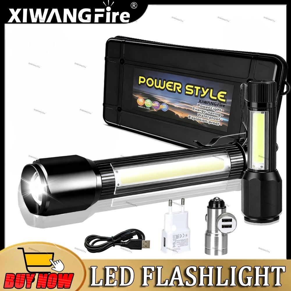 Rechargeable Zoom LED Flashlight Handheld Torch with 3 Modes Waterproof High Power Light Hand Lamp For Working Outdoor Camping
Rechargeable Zoom LED Flashlight Handheld Torch with 3 Modes Waterproof High Power Light Hand Lamp For Working Outdoor Camping