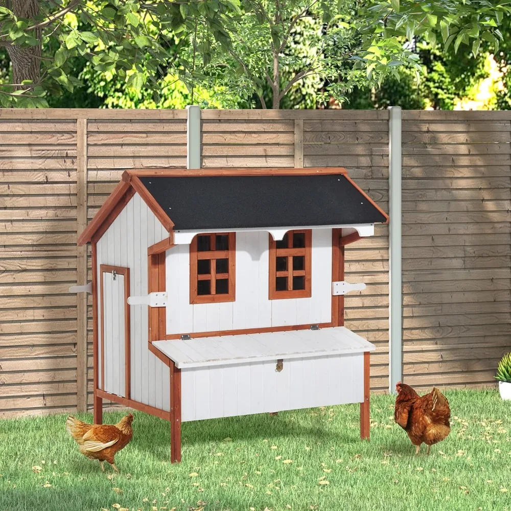 47" Chicken Coop Wooden Chicken House Rabbit Hutch Raised Poultry Cage Portable Hen Pen Backyard with Nesting Box and Handles
47" Chicken Coop Wooden Chicken House Rabbit Hutch Raised Poultry Cage Portable Hen Pen Backyard with Nesting Box and Handles