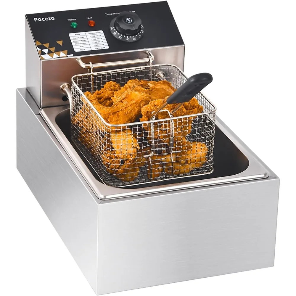 10L Stainless Steel Commercial Deep Fryer with Basket, 1700W, 110V Countertop Fryer for Home Use
10L Stainless Steel Commercial Deep Fryer with Basket, 1700W, 110V Countertop Fryer for Home Use
