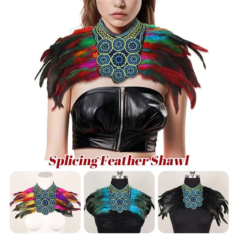Spliced Feather Shawl with Embroidery - Gothic Costume Cape Accessory for Stage Role Play Elegant Feather Cape for Cosplay
Spliced Feather Shawl with Embroidery - Gothic Costume Cape Accessory for Stage Role Play Elegant Feather Cape for Cosplay