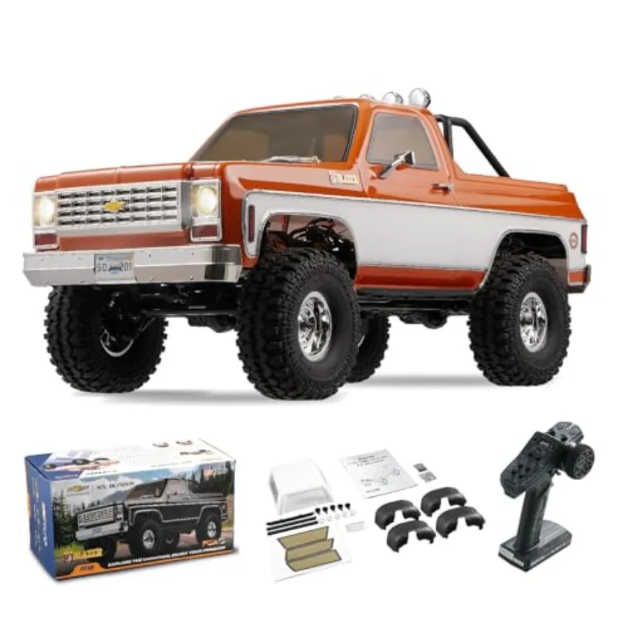 RC crawler for off-road use, ABS plastic body, orange, two-speed switch for precise control and climbing performance
RC crawler for off-road use, ABS plastic body, orange, two-speed switch for precise control and climbing performance