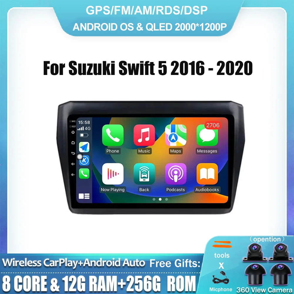 Android 14 Car Auto Radio CARPLAY For Suzuki Swift 5 2016 - 2020 4G LTE IPS DSP Video Multimedia Navigation GPS WIFI Bluetooth
Android 14 Car Auto Radio CARPLAY For Suzuki Swift 5 2016 - 2020 4G LTE IPS DSP Video Multimedia Navigation GPS WIFI Bluetooth