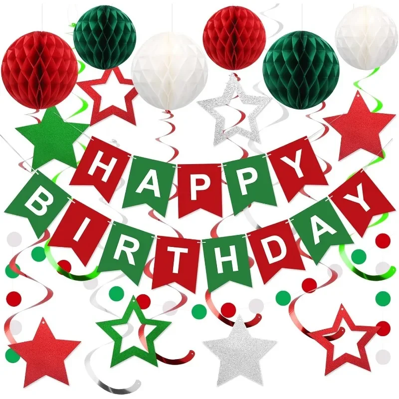 Happy Birthday Decorations Kit with Banner, Honeycomb Balls, Swirl Streamers & Garland, Red Green Party Decor for Women Men Boys
Happy Birthday Decorations Kit with Banner, Honeycomb Balls, Swirl Streamers & Garland, Red Green Party Decor for Women Men Boys