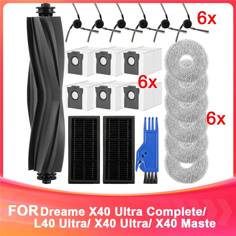 MAKE-Accessories For Dreame X40 Ultra Complete/L40 Ultra/X40 Ultra/X40 Master Vacuum Robot,Main Brush Dust Bags Wipes Filters
MAKE-Accessories For Dreame X40 Ultra Complete/L40 Ultra/X40 Ultra/X40 Master Vacuum Robot,Main Brush Dust Bags Wipes Filters