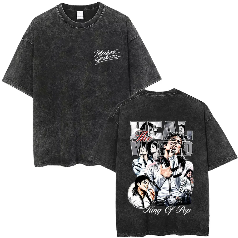 Michael Jackson King of Pop Vintage Washed T-shirt Men Women Retro Gothic Rock Oversized T-shirts Men's Casual Cotton T Shirts
Michael Jackson King of Pop Vintage Washed T-shirt Men Women Retro Gothic Rock Oversized T-shirts Men's Casual Cotton T Shirts