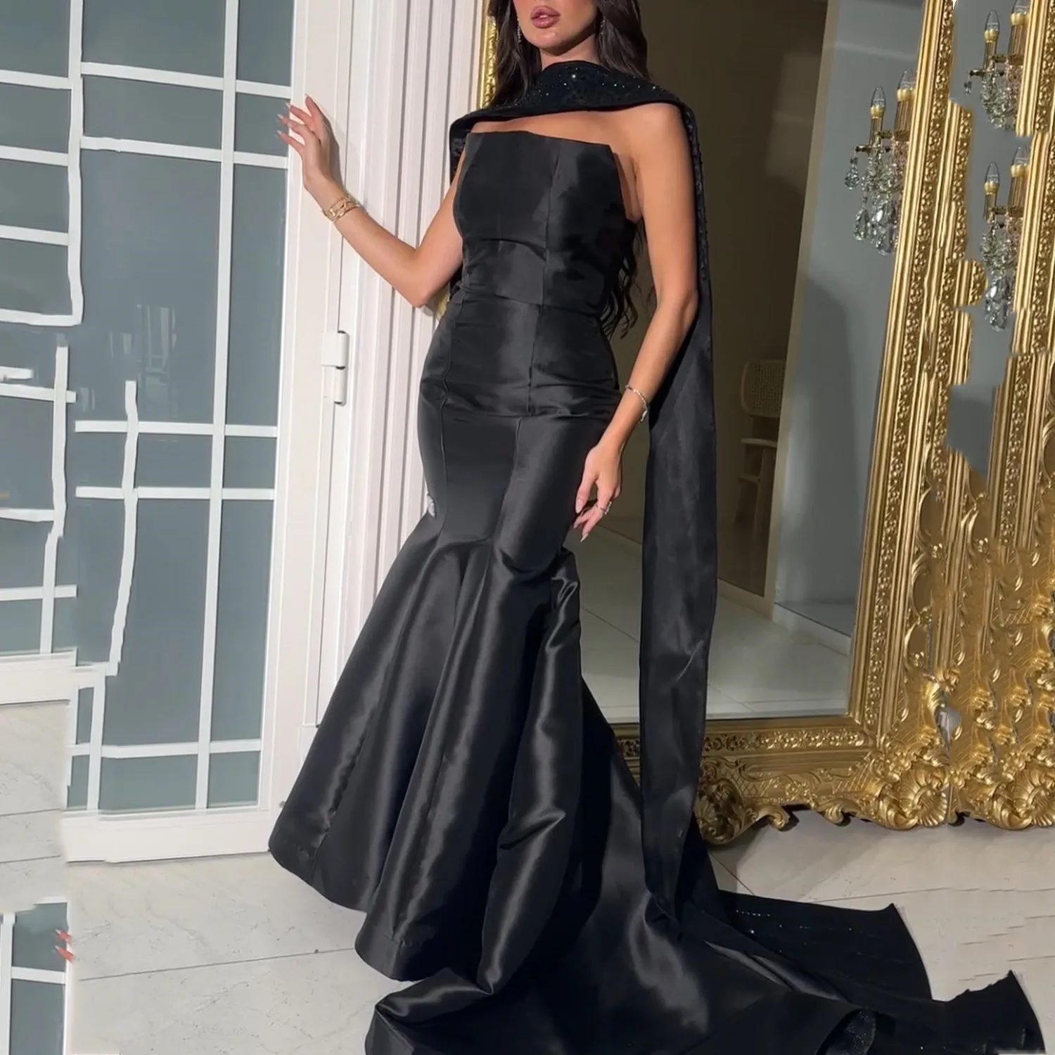 Lorrtta Customized Elegant Party Dresses 2025 Robes of Soirée فساتين سهرة Платье Вечернее Black Prom Dress Mermaid Shawl Evening
Lorrtta Customized Elegant Party Dresses 2025 Robes of Soirée فساتين سهرة Платье Вечернее Black Prom Dress Mermaid Shawl Evening