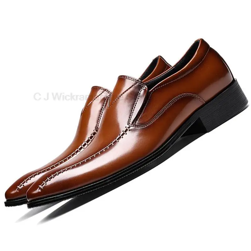 Italy Style Pointed Toe Men Shoes Genuine Cow Leather High Quality Black Brown Formal Dress Shoes Loafers Business Wedding Shoes
Italy Style Pointed Toe Men Shoes Genuine Cow Leather High Quality Black Brown Formal Dress Shoes Loafers Business Wedding Shoes