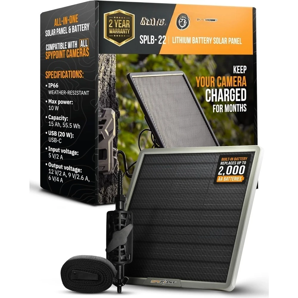 Solar Panel for Trail Camera with Internal Battery for Outdoor Trail Camera Solar Panel (SPLB-22)
Solar Panel for Trail Camera with Internal Battery for Outdoor Trail Camera Solar Panel (SPLB-22)