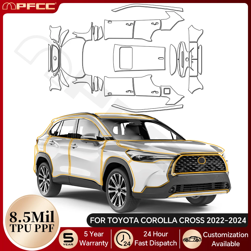 For Toyota Corolla Cross LE XLE 2022-2024 8.5Mil Anti-Scratch TPU Paint Protection Film Pre-cut PPF Bra Car Body Clear Resistant
For Toyota Corolla Cross LE XLE 2022-2024 8.5Mil Anti-Scratch TPU Paint Protection Film Pre-cut PPF Bra Car Body Clear Resistant