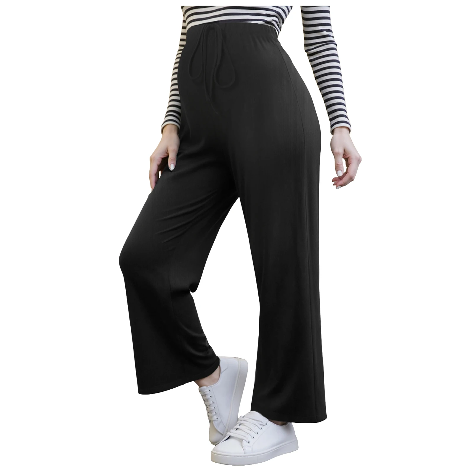 Женские широкие брюки для беременных, эластичные повседневные брюки с высокой талией и завязками для беременных, удобные короткие леггинсы для беременных 
Женские широкие брюки для беременных, эластичные повседневные брюки с высокой талией и завязками для беременных, удобные короткие леггинсы для беременных